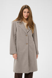 Jaze Long Coat by Cream - lentil melange