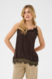Trinity Lace Trim Camisole by Cream - Java