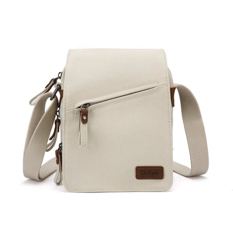 Small Canvas Shoulder Bag SB 393A (Pearl)