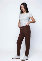Laina-Luxe Fleece Jogger by Orb - Chocolate