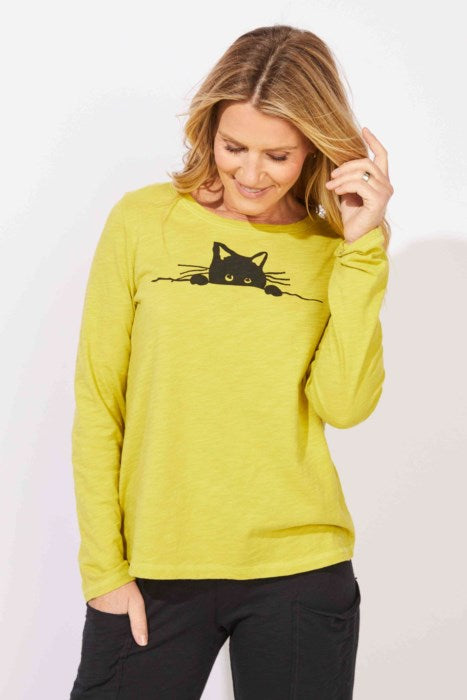 ESCAPE BY HABITAT CREW NECK TEE 43940 | SNEAKY CAT - Coton