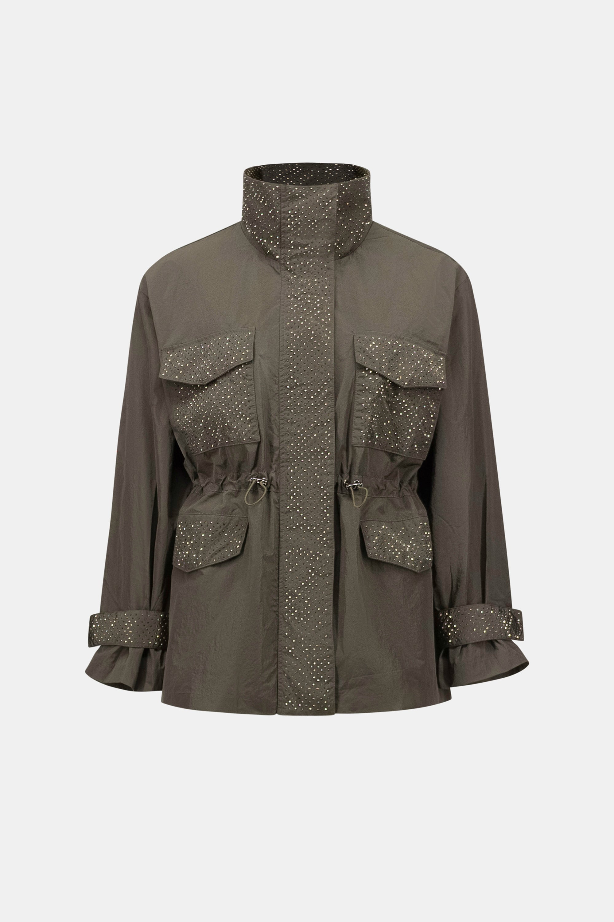 Nylon Mock-Neck Embellished Jacket
263633