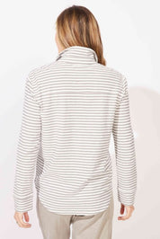 ESCAPE BY HABITAT PRIMO SPLIT NECK STRIPED TOP E23544 - Pearl