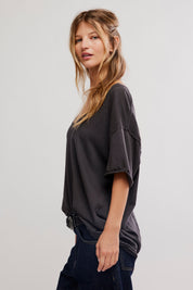 Nina V Neck Tee - Black