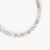 BLUE LACE AGATE GEMSTONE NECKLACE