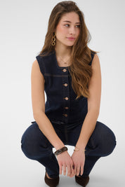 Damy Denim Waistcoat by Cream - Cape Breton Rinse
