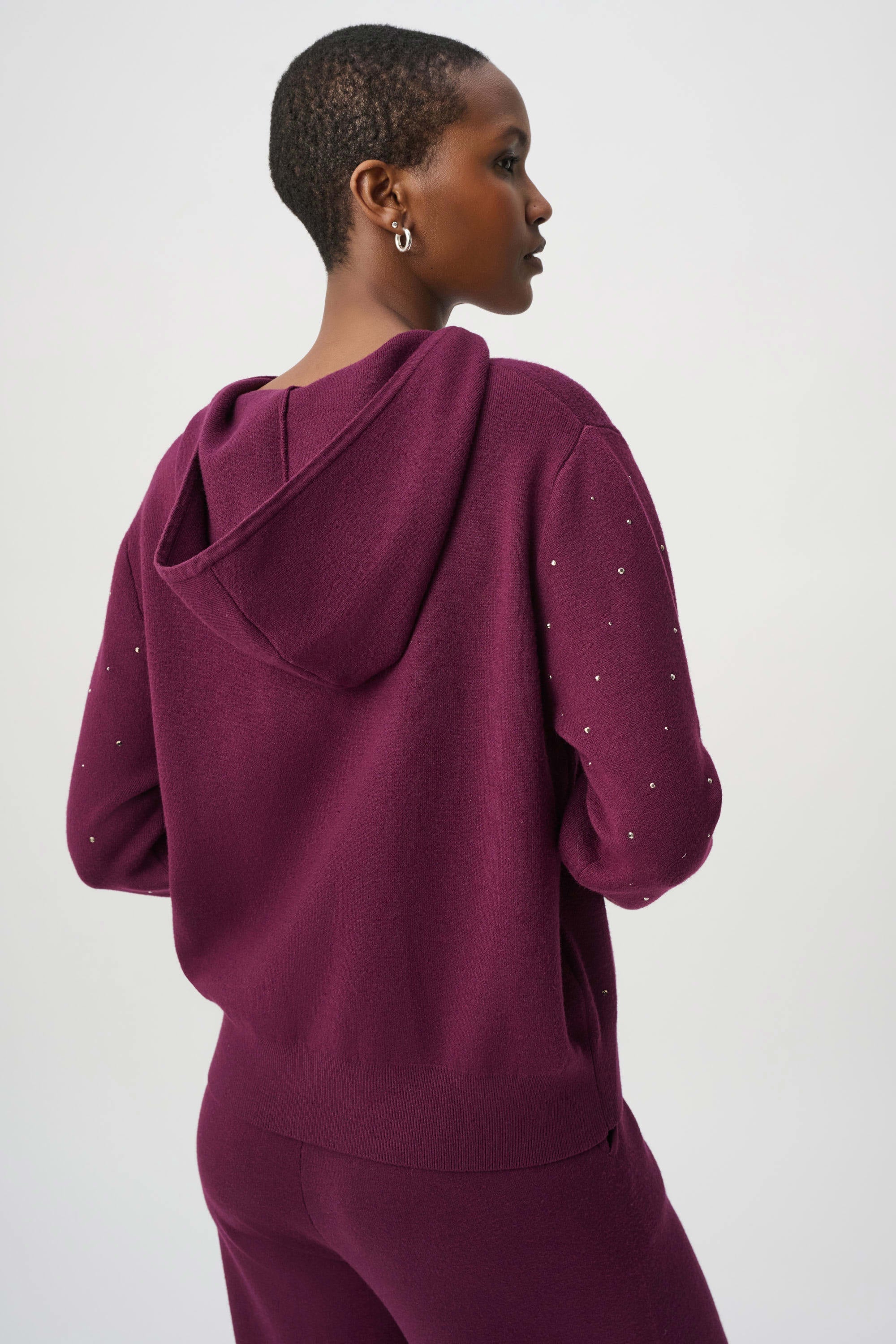 Embellished Hooded Pullover Sweater
264618