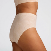 HIGH-WAISTED RETRO BIKINI - Champagne Ginkgo