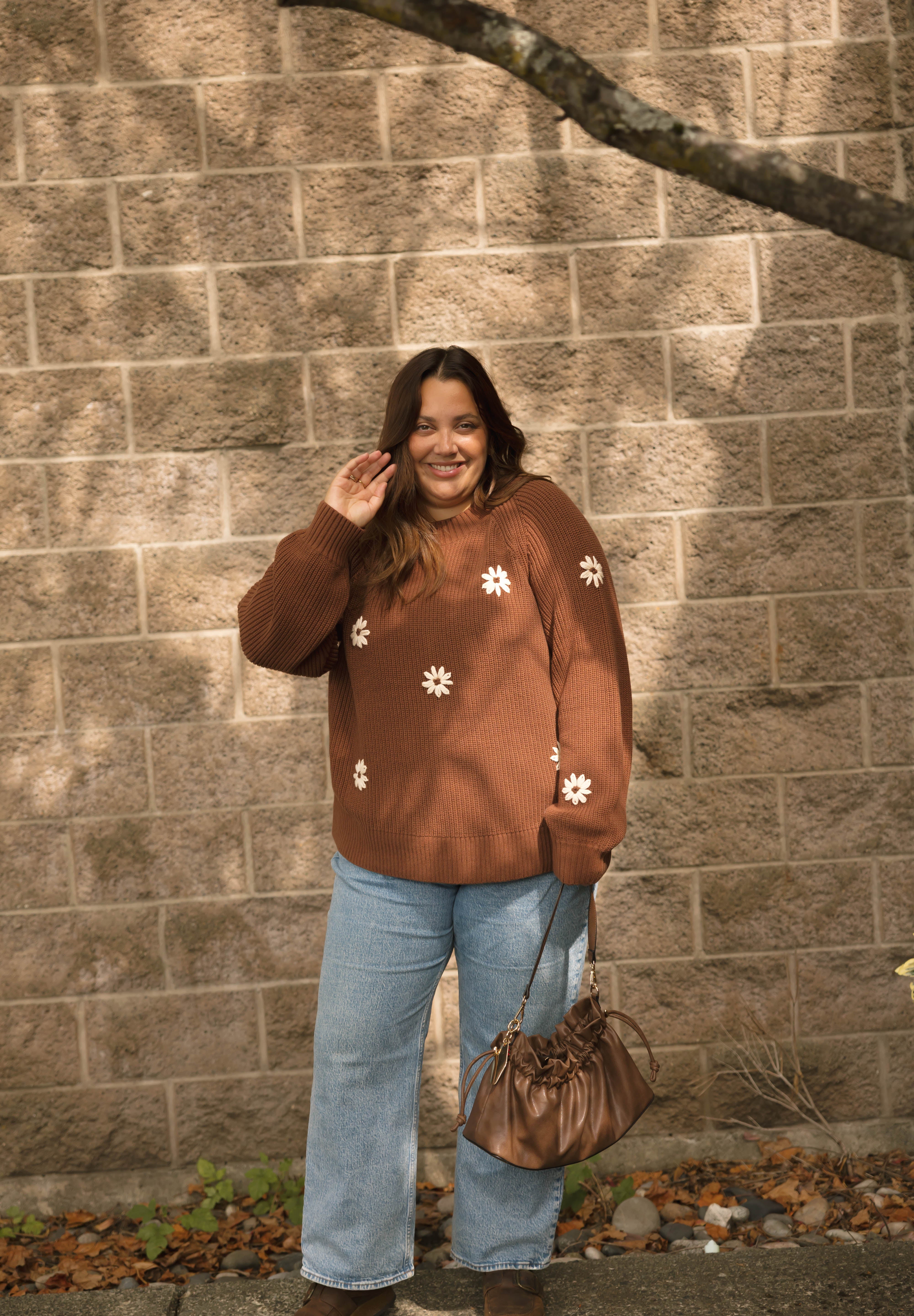 DAISY SWEATER IN CHESTNUT by Smash + Tess