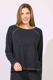ESCAPE BY HABITAT SUPERCHILL RAGLAN SWEATSHIRT E13210-BLACK