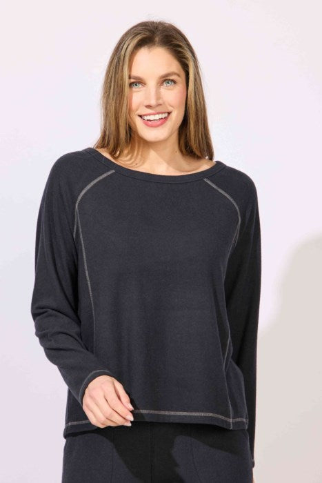 ESCAPE BY HABITAT SUPERCHILL RAGLAN SWEATSHIRT E13210-BLACK