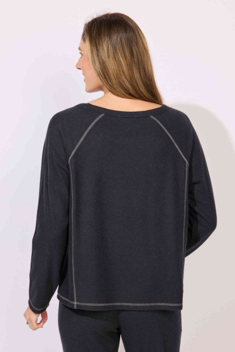 ESCAPE BY HABITAT SUPERCHILL RAGLAN SWEATSHIRT E13210-BLACK
