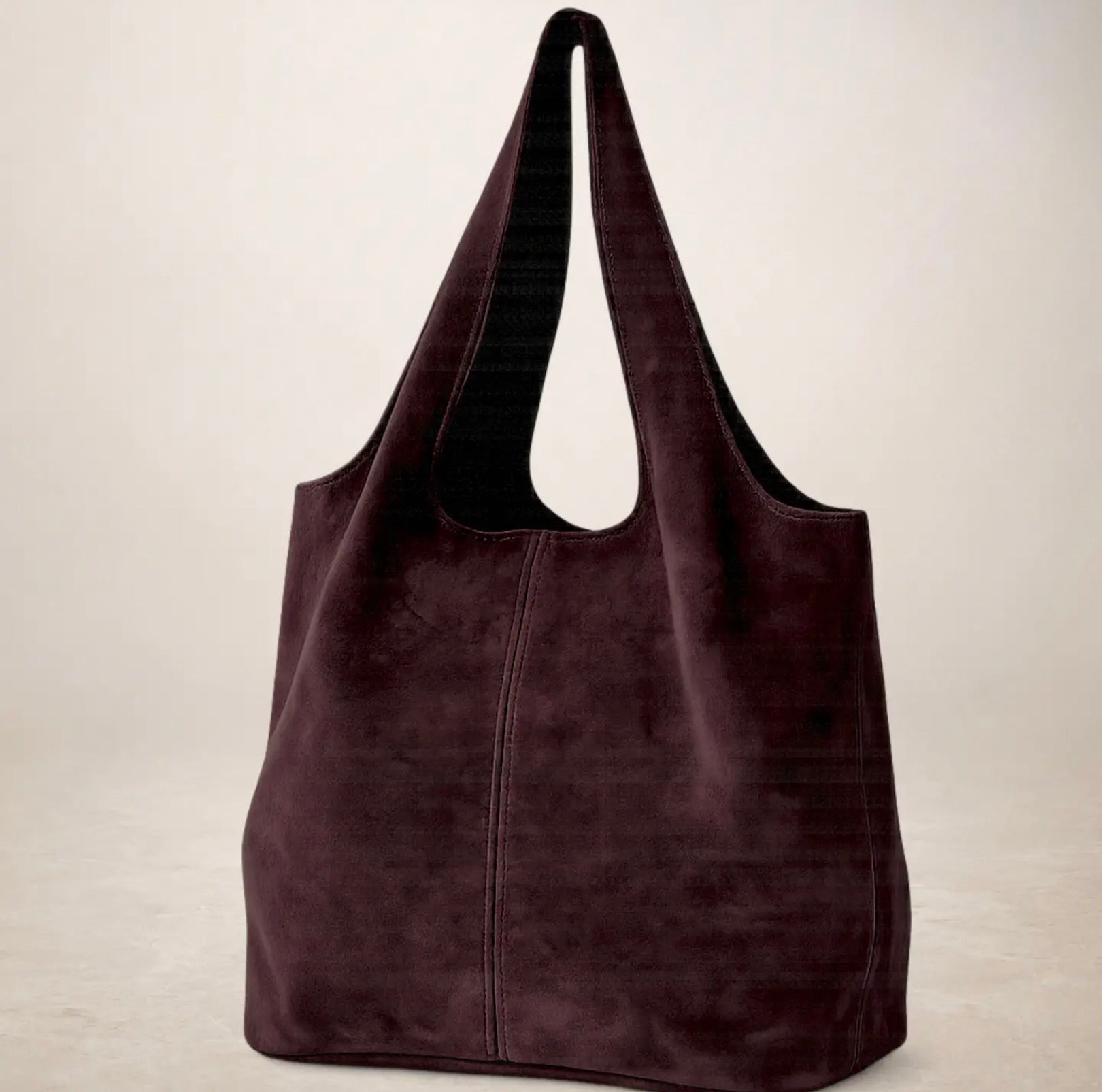 Giannina Suede Leather Shoulder Bag - rojo vino