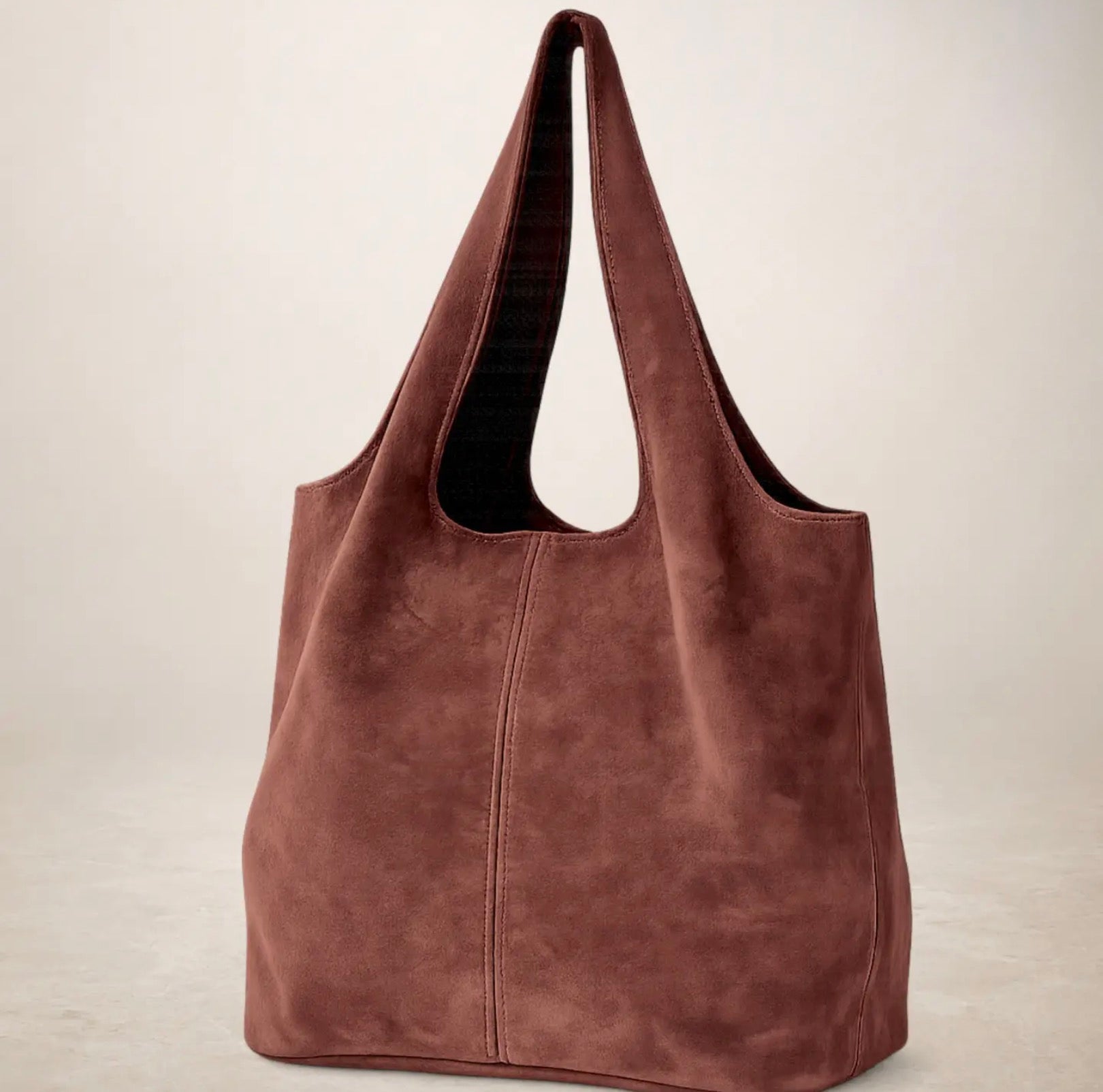 Giannina Suede Leather Shoulder Bag - tile
