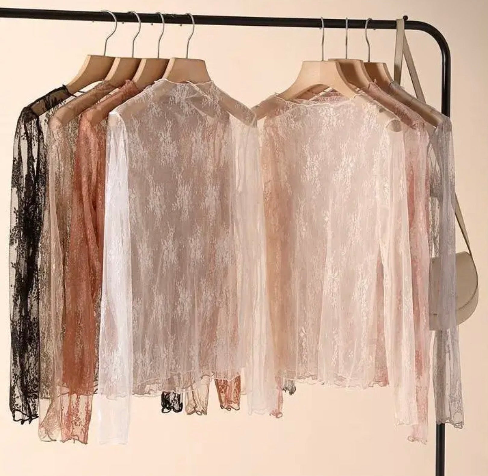 Lace Mesh Top - coffee