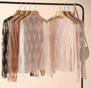Lace Mesh Top - coffee