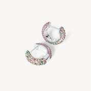 ABALONE AND AMETHYST OPAL REVERSIBLE SPARKLE HOOP EARRINGS - Blue Sky Fashions & Lingerie