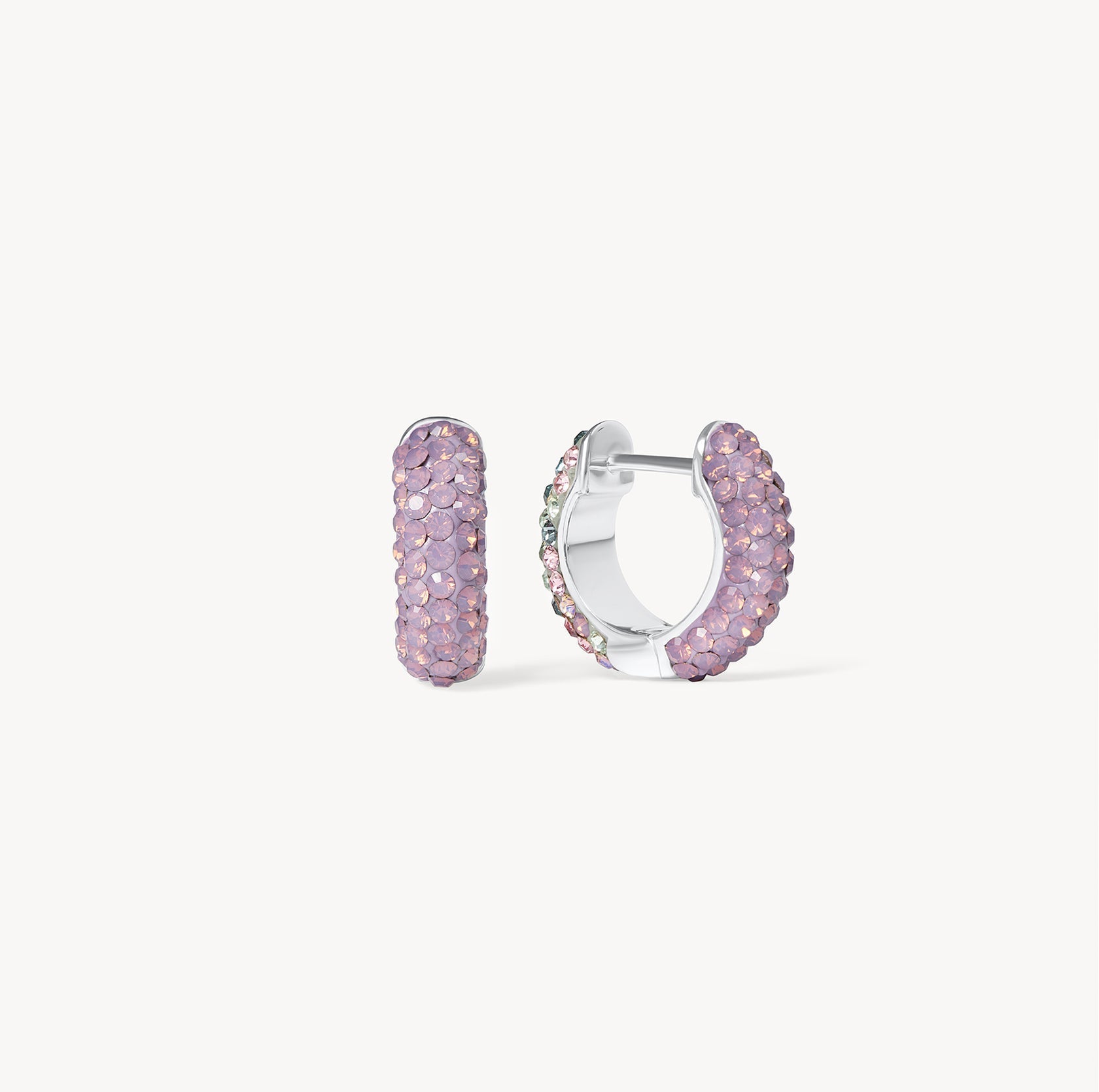 ABALONE AND AMETHYST OPAL REVERSIBLE SPARKLE HOOP EARRINGS - Blue Sky Fashions & Lingerie