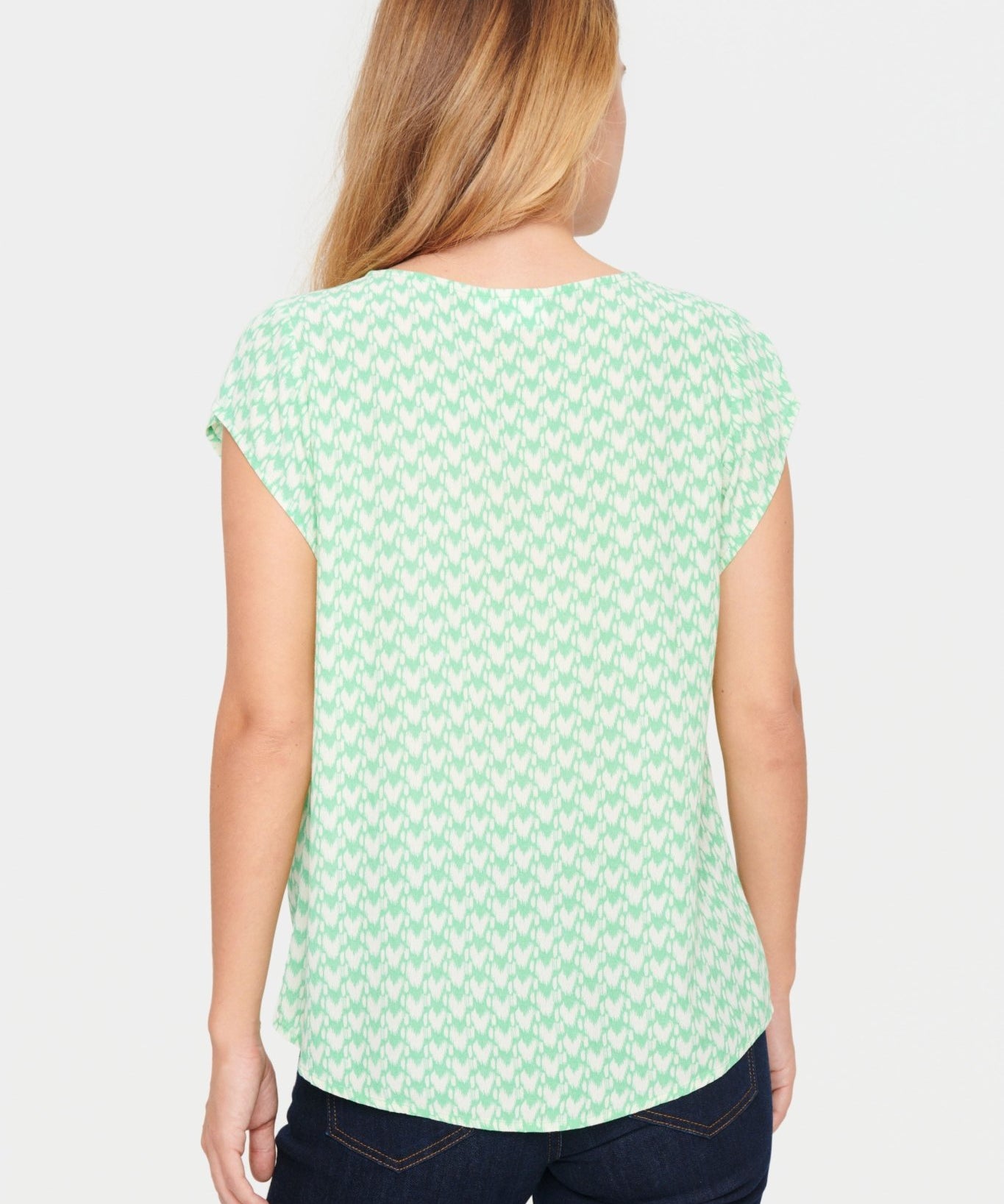 Adele blouse by Saint Tropez - green print - Blue Sky Fashions & Lingerie