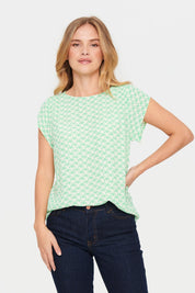 Adele blouse by Saint Tropez - green print - Blue Sky Fashions & Lingerie