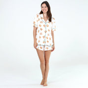 All American Shortie PJ Set In Ivory Waffles - Blue Sky Fashions & Lingerie