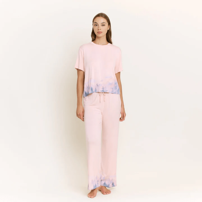 All American Tee Pant PJ Set in Champagne Mountains - Blue Sky Fashions & Lingerie