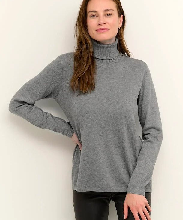 Annemarie Loose Roll Neck by Culture - Mid Grey Melang - Blue Sky Fashions & Lingerie