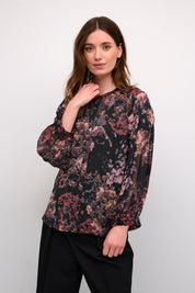 Annu floral chiffon shirt - Blue Sky Fashions & Lingerie