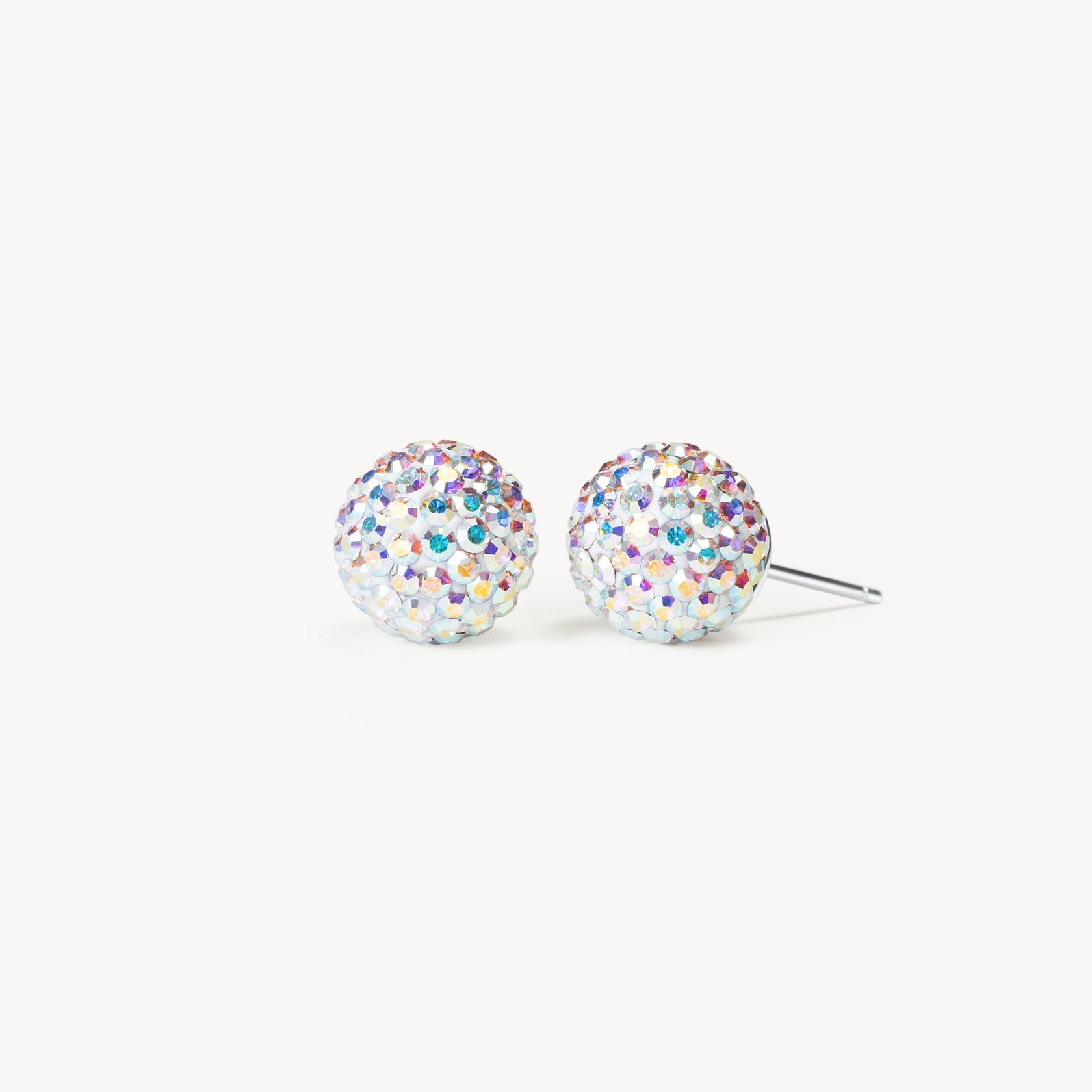 AURORA BOREALIS SPARKLE BALL™ STUD EARRINGS 10MM - Blue Sky Fashions & Lingerie