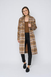 Avery Long Coat - Cagnac Plaid - Blue Sky Fashions & Lingerie