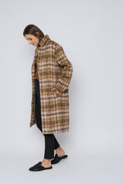 Avery Long Coat - Cagnac Plaid - Blue Sky Fashions & Lingerie