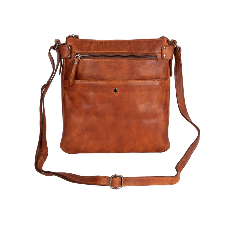 Robbie Leather Shoulder Bag - Cognac