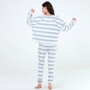 Back In Bed Rib PJ Set in Earl Grey Stripe - Blue Sky Fashions & Lingerie