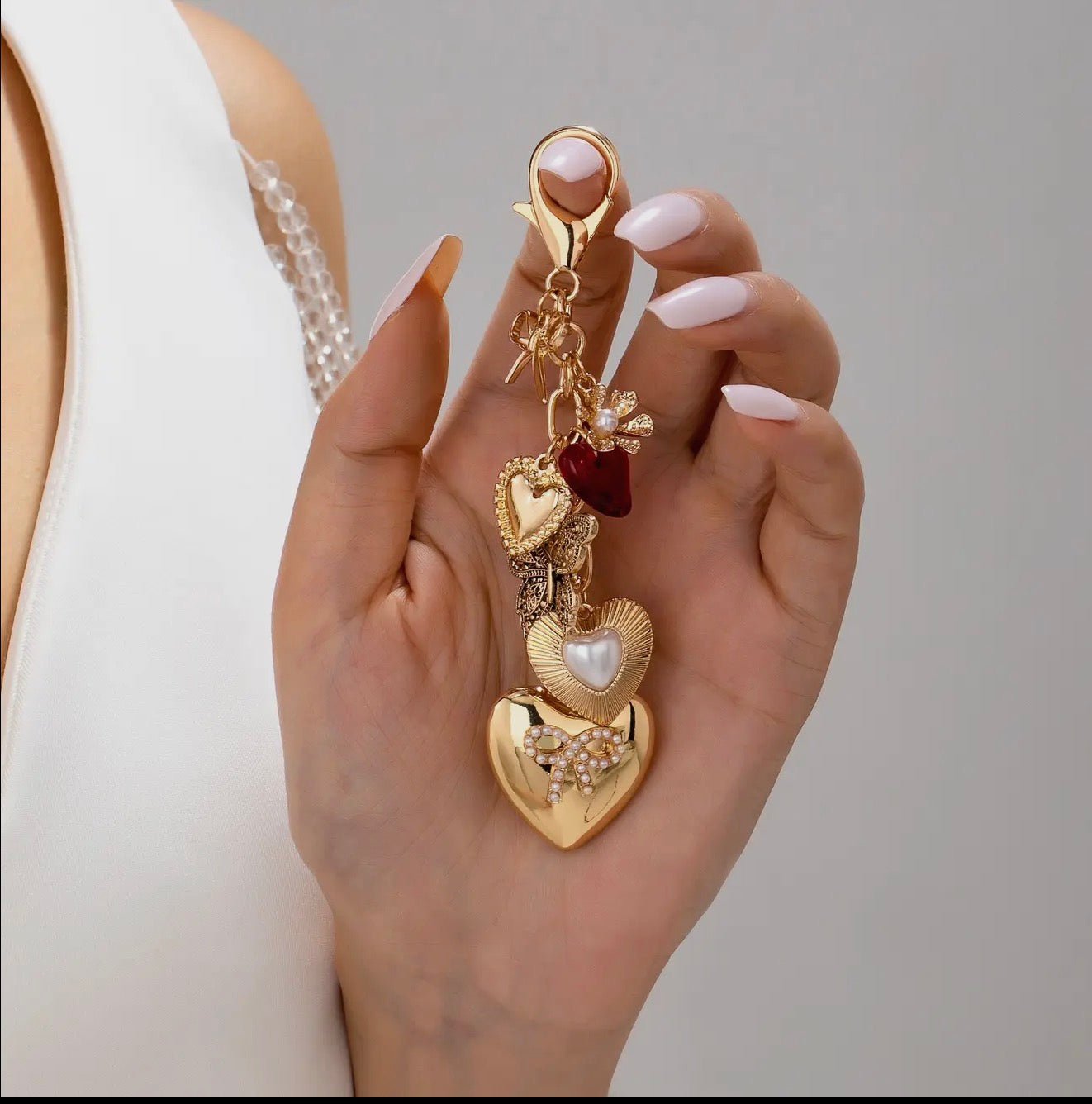 Bag Charm - Heart Bow Butterfly Charm Key Chain - Blue Sky Fashions & Lingerie