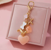 Bag Charm - Heart Dog Bone Bag Charm Key Chain - Blue Sky Fashions & Lingerie