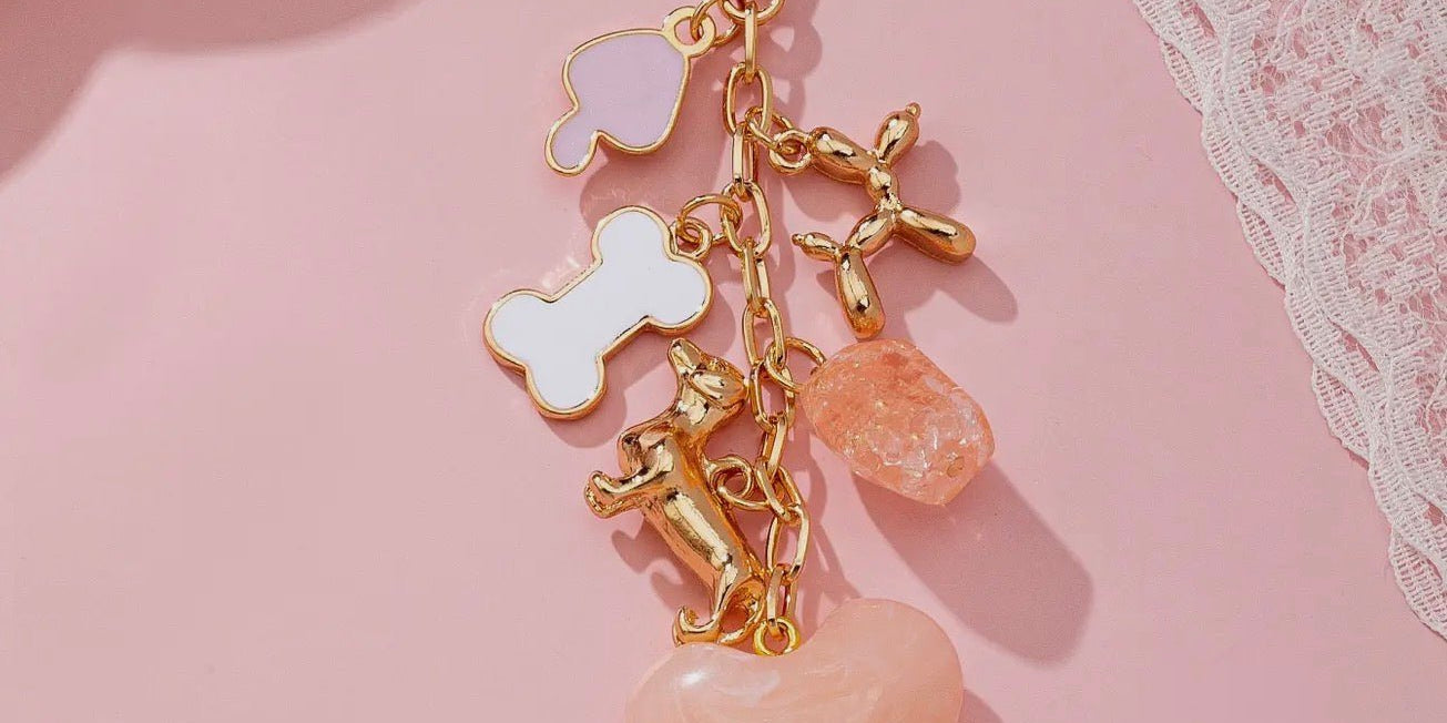 Bag Charm - Heart Dog Bone Bag Charm Key Chain - Blue Sky Fashions &amp; Lingerie