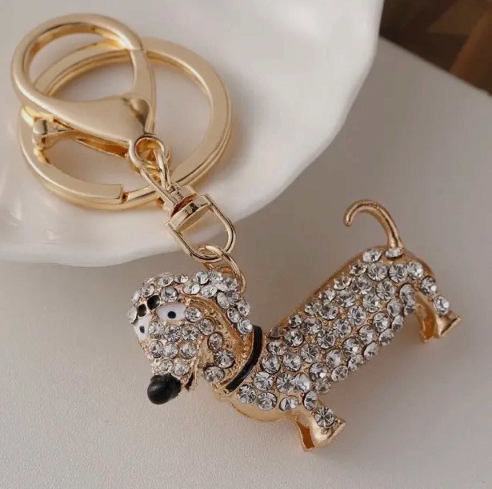 Bag Charm Key Chain - Bling Rhinestone Dog - Blue Sky Fashions & Lingerie