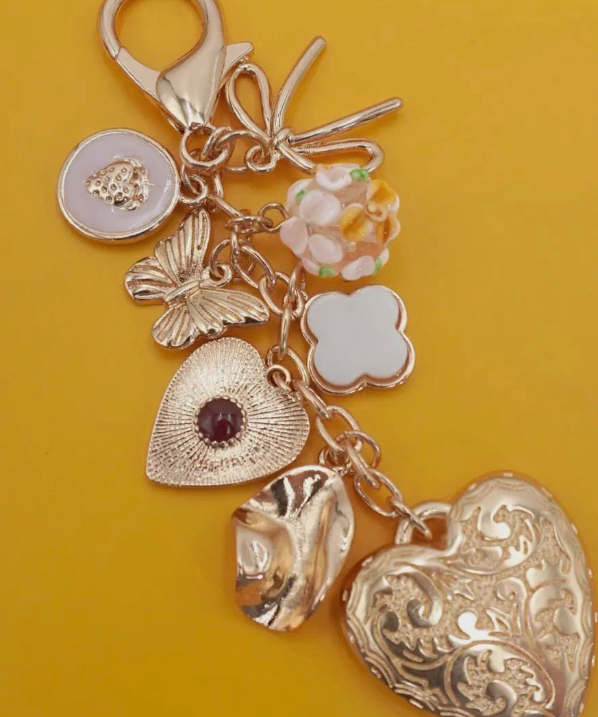 Bag Key Charm - Heart Bow Butterfly Clover - Blue Sky Fashions & Lingerie