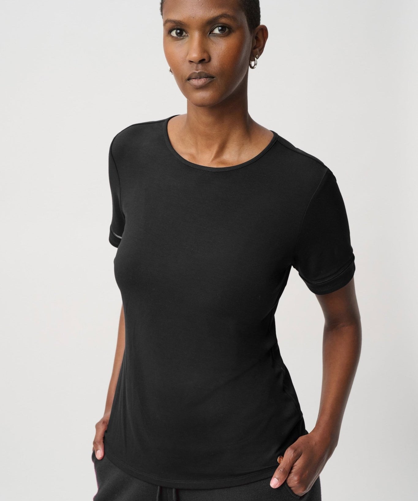 Band Crewneck Tee 264620 - Black - Blue Sky Fashions & Lingerie
