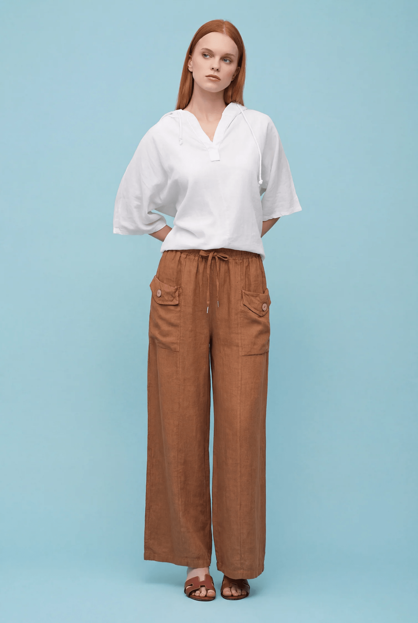 Beach Pocket Pants - Brown - Blue Sky Fashions & Lingerie