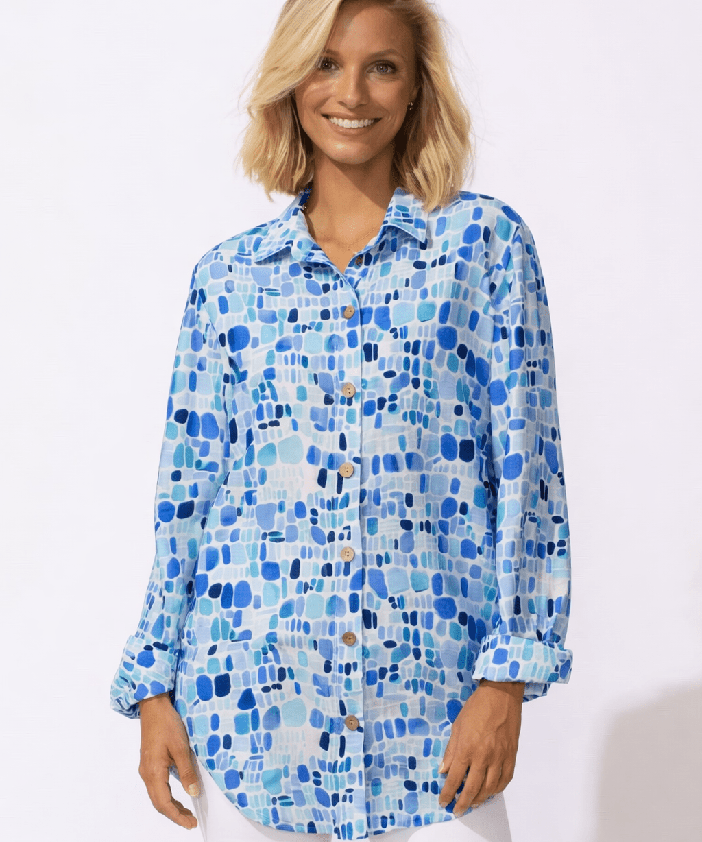 Beach Sea glass Shirt - Blue - Blue Sky Fashions & Lingerie