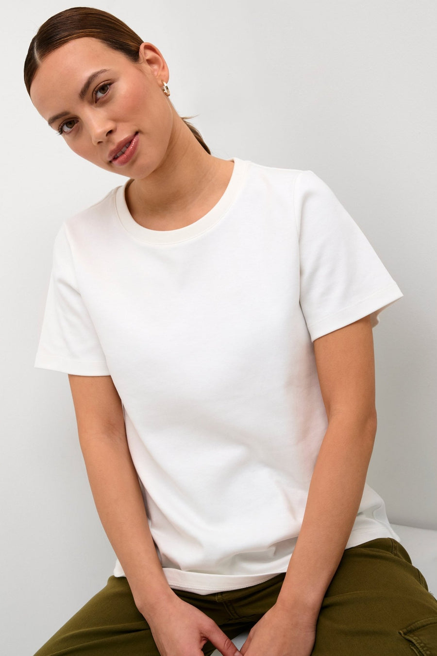 Beth Plain T-shirt by Culure - gardenia white - Blue Sky Fashions & Lingerie