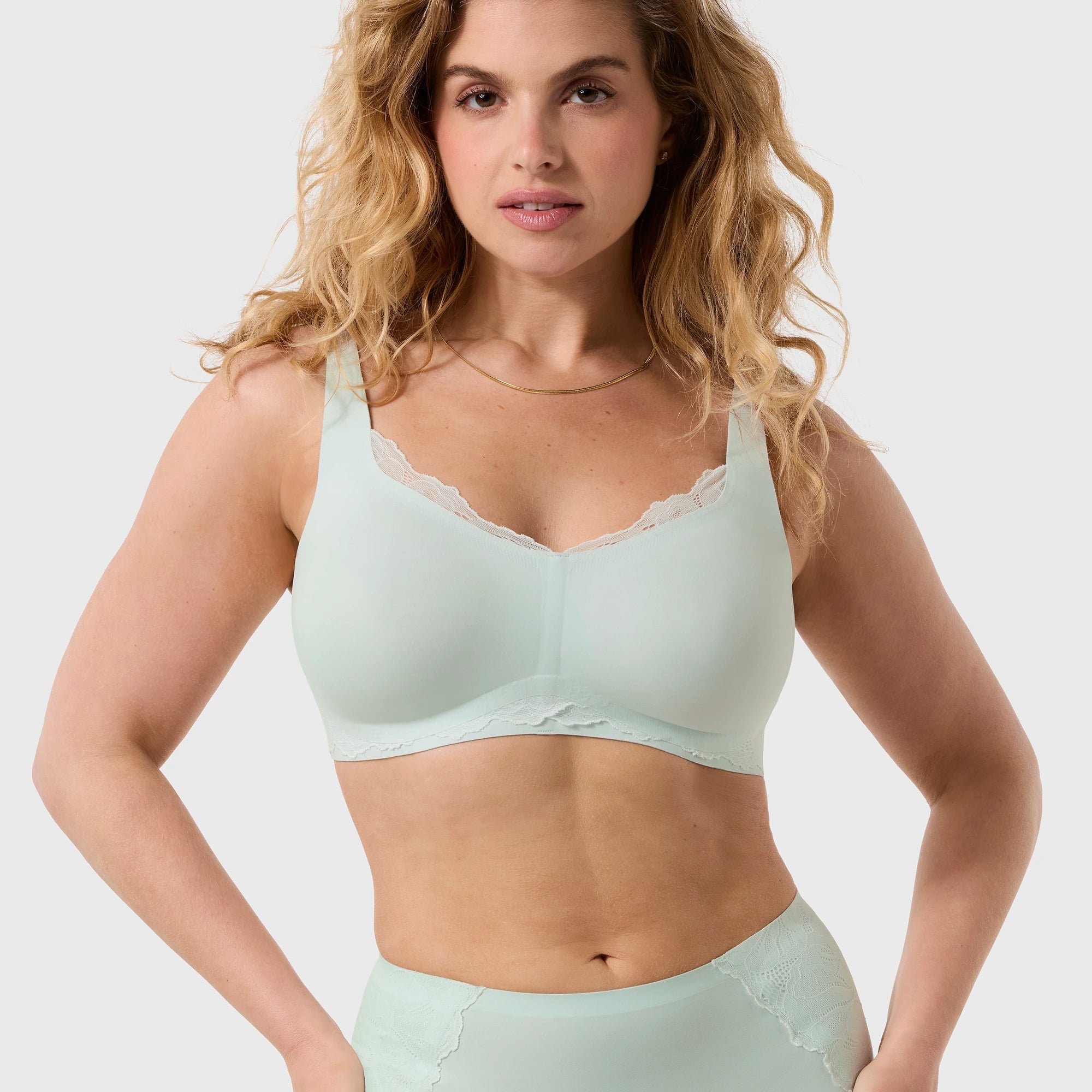 Beyond Bra with lace by Evelyn & Bobbie - Ocean Mist - Blue Sky Fashions & Lingerie