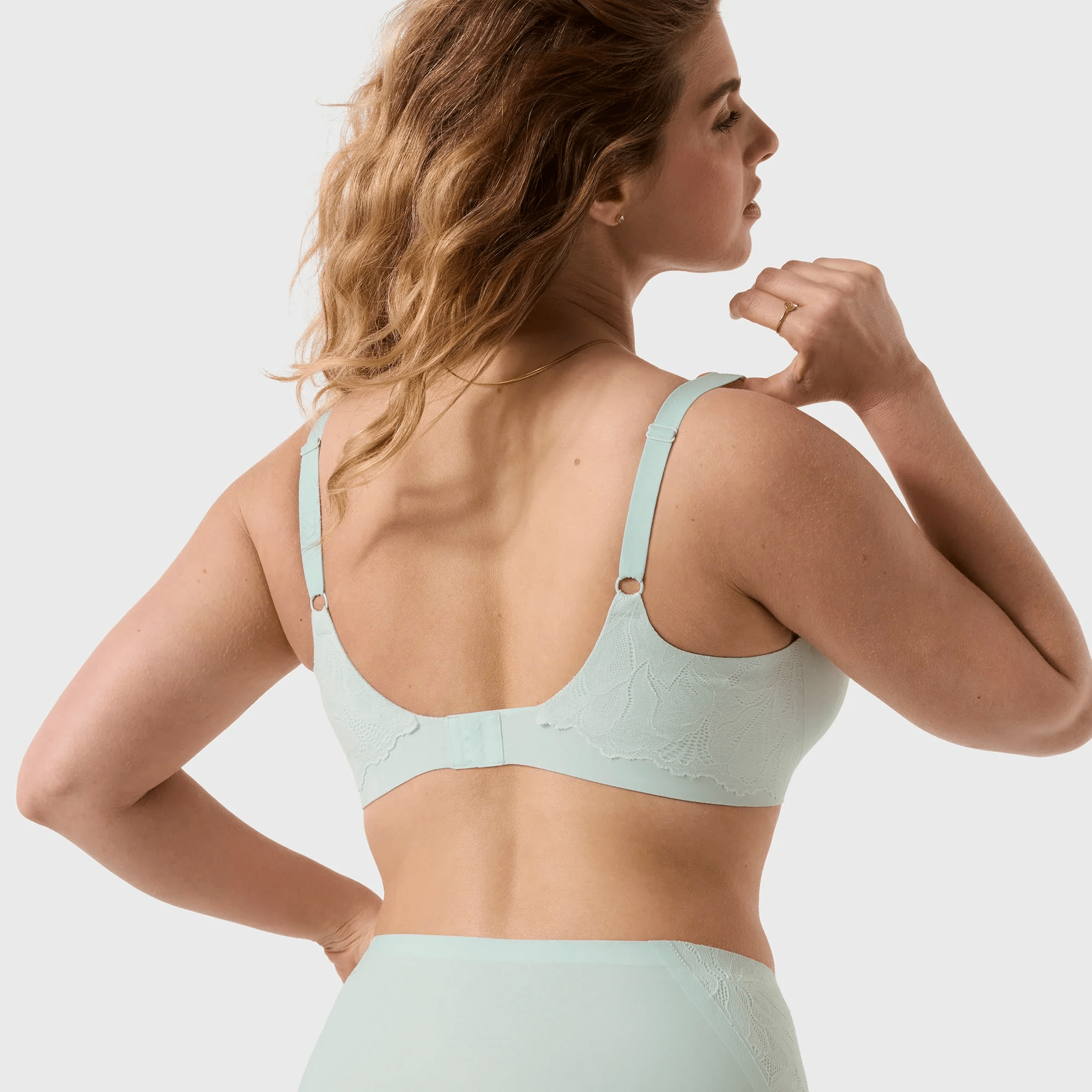 Beyond Bra with lace by Evelyn & Bobbie - Ocean Mist - Blue Sky Fashions & Lingerie