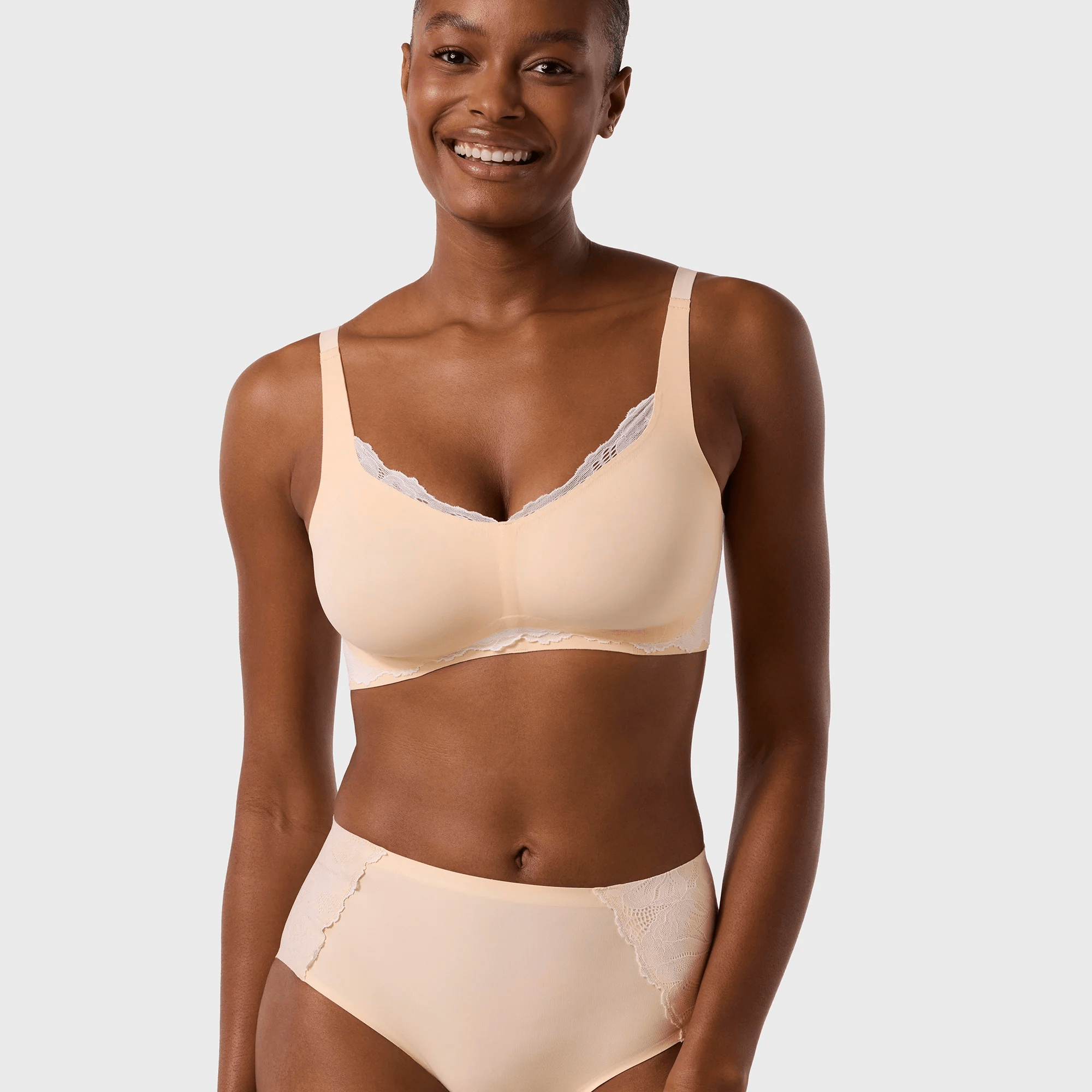 Beyond Bra with lace by Evelyn & Bobbie - Peach Rose - Blue Sky Fashions & Lingerie