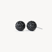 Black 10mm Sparkle Ball Stud Earrings - Blue Sky Fashions & Lingerie