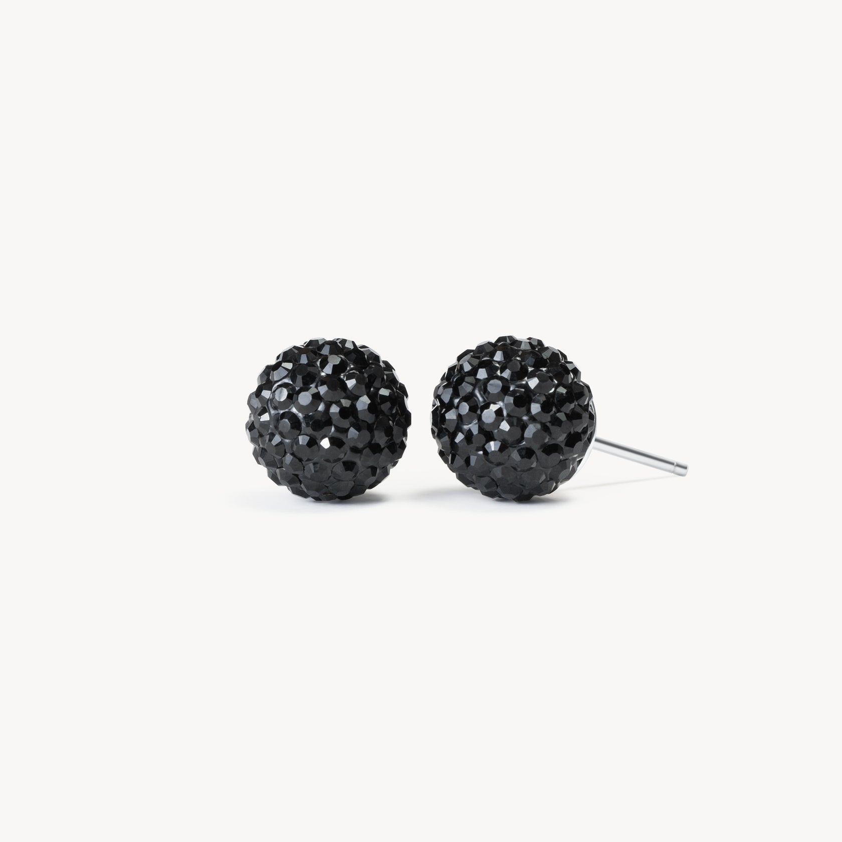 Black 10mm Sparkle Ball Stud Earrings - Blue Sky Fashions & Lingerie