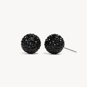 Black 12mm Sparkle Ball Stud Earrings - Blue Sky Fashions & Lingerie
