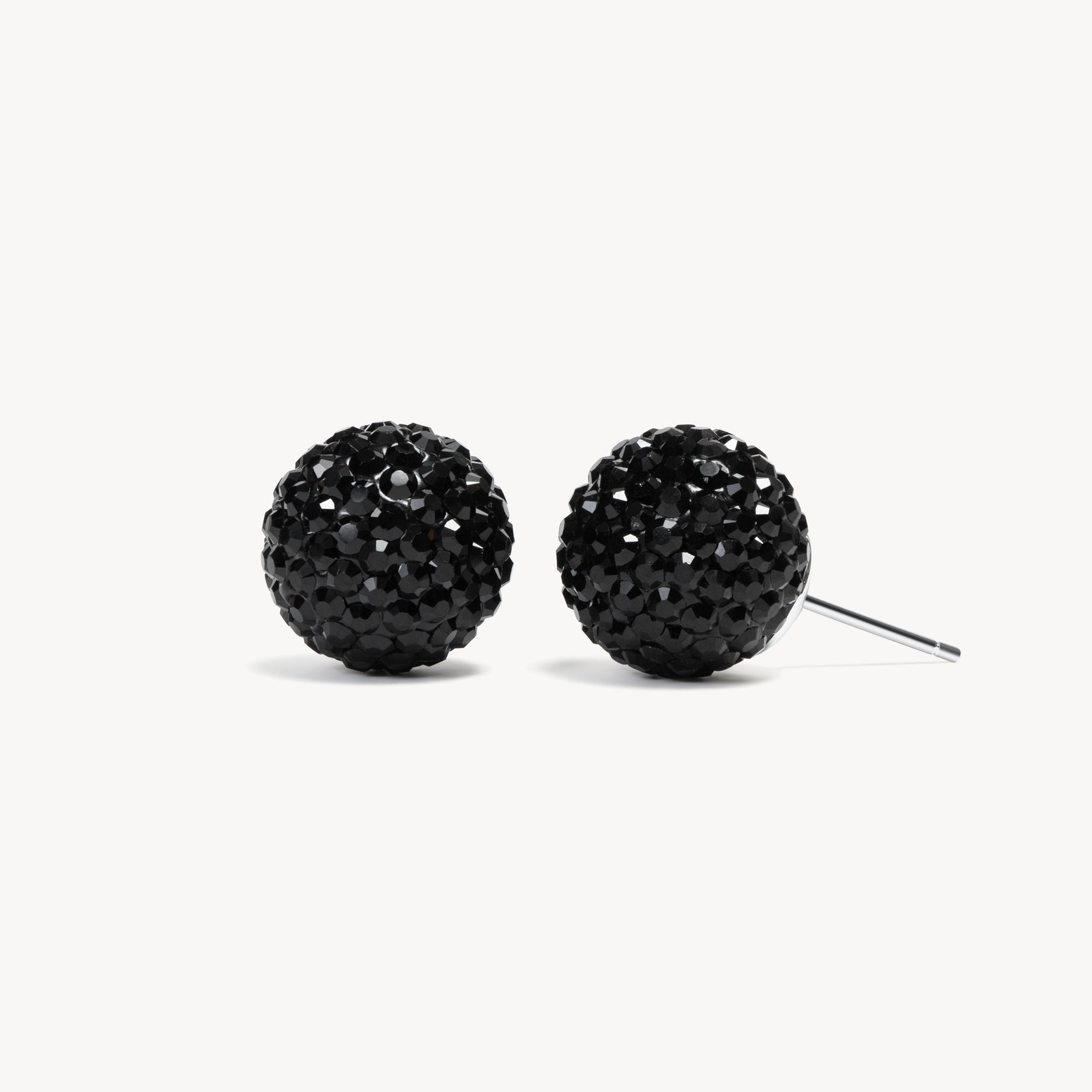 Black 12mm Sparkle Ball Stud Earrings - Blue Sky Fashions & Lingerie
