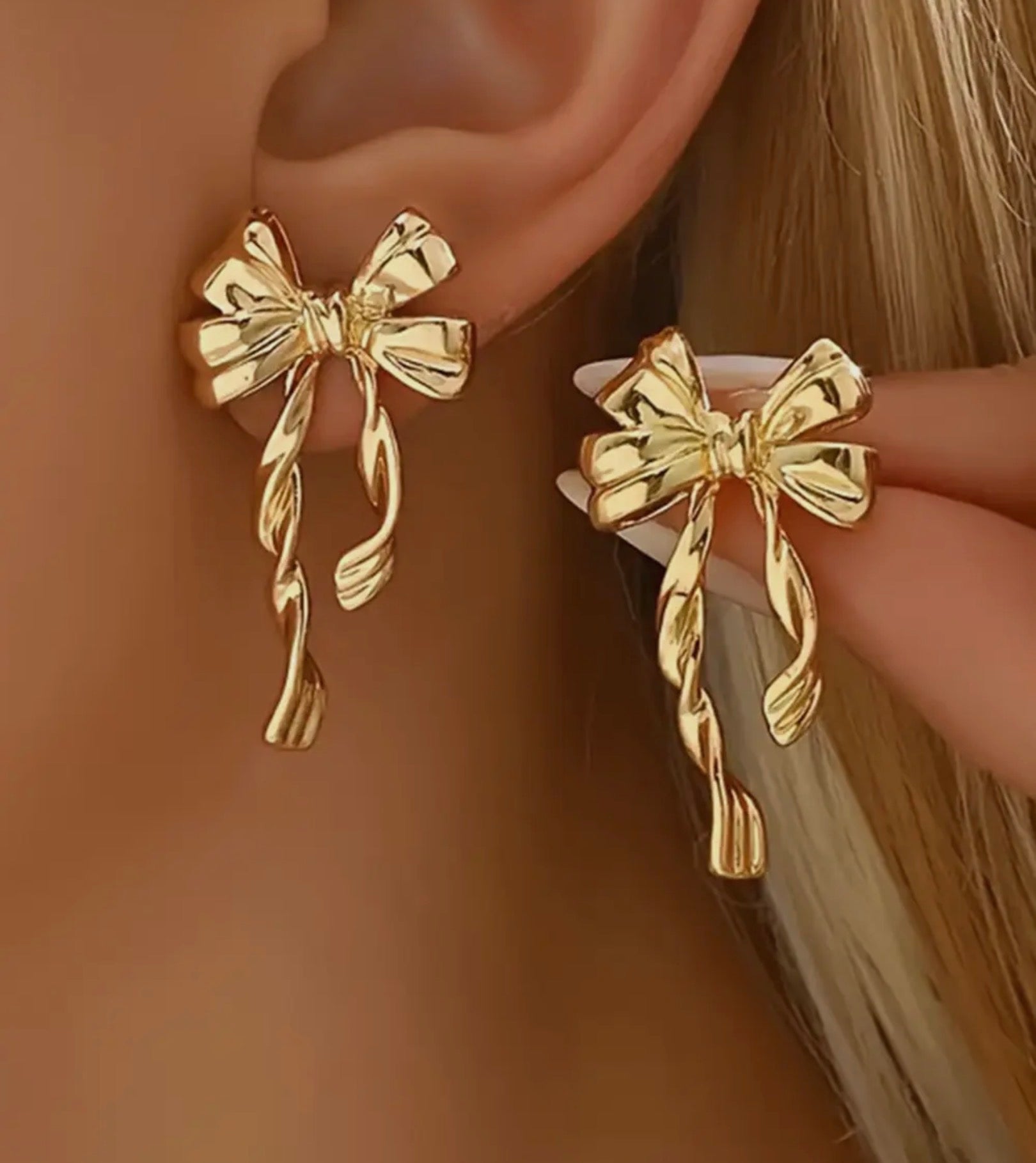 Bow Knot Plated Alloy Stud Earrings - Blue Sky Fashions & Lingerie